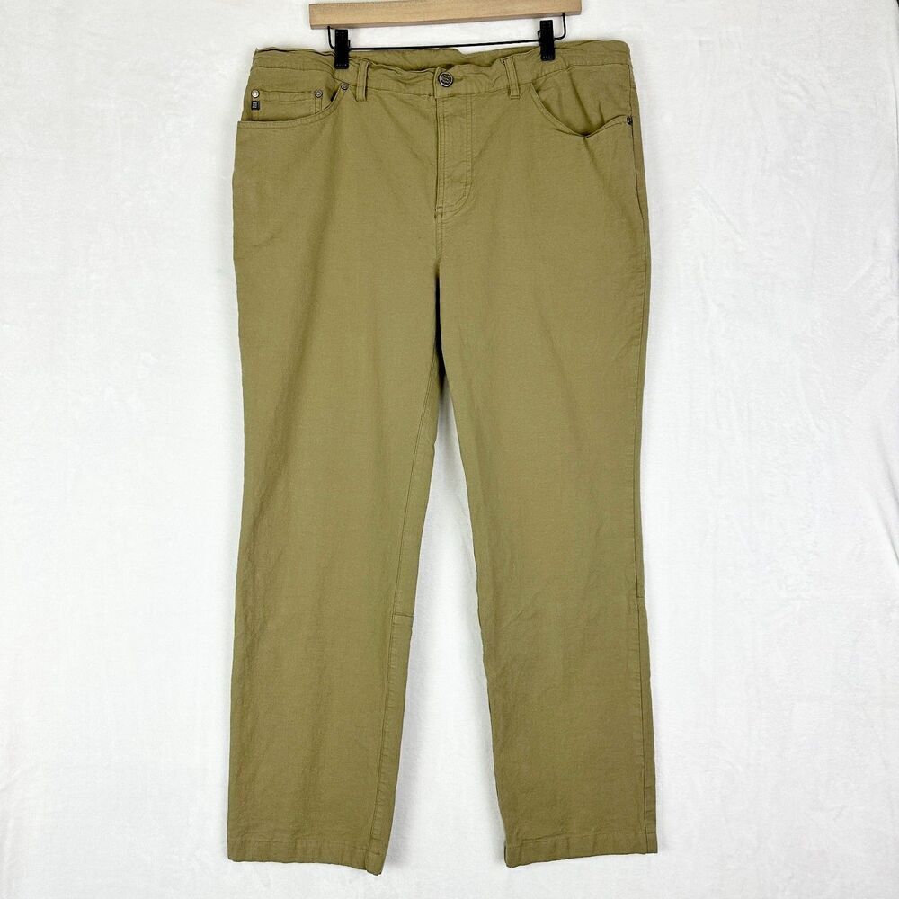 Free Fly Stretch Canvas 5 Pocket Pants Size 40x32 Kahaki Tan Cotton Bamboo